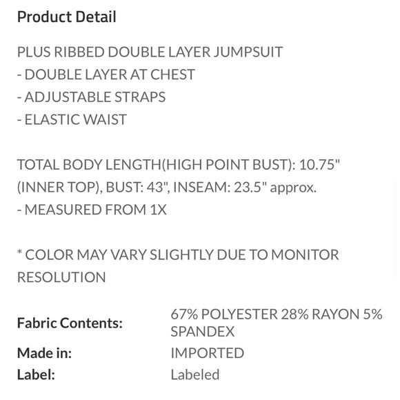 *Last One* Plus Size Sleeveless Double Layer Ribbed Wide Leg Black Jumpsuit - Picture 4 of 5